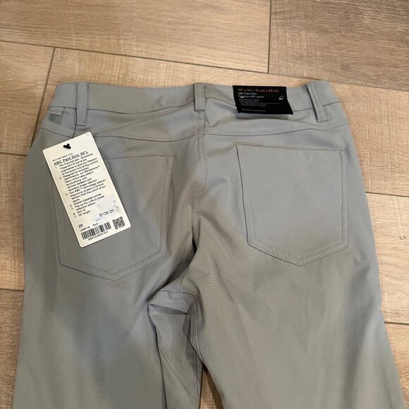 LULULEMON ABC SLIM FIT 29 X 34 GRAY PANTALON MENS PANTS NEW - Picture 9 of 10
